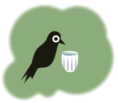 カラスが茶碗を割ってしまう